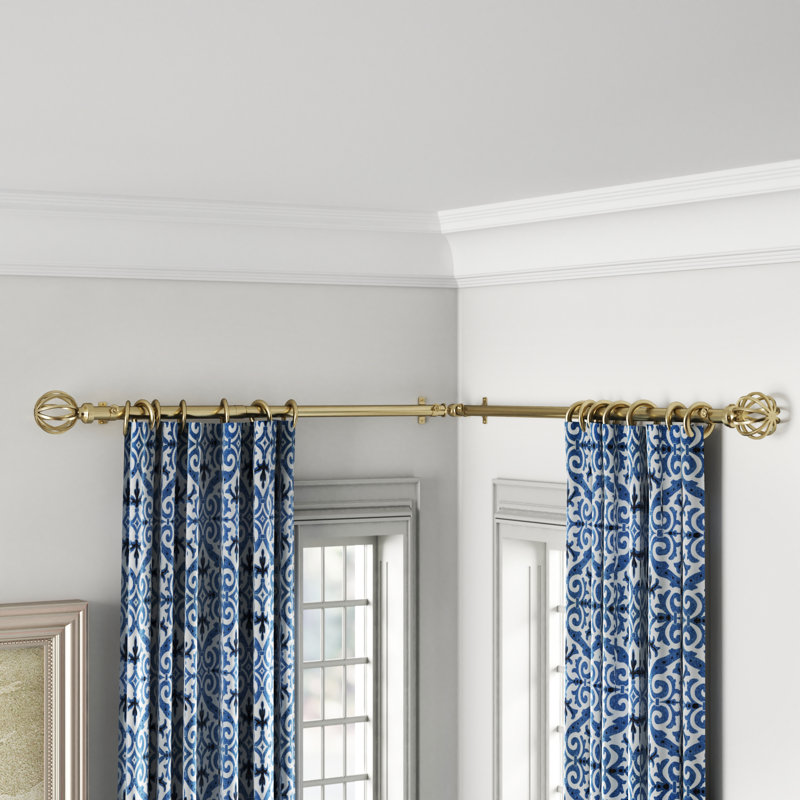 Darby Home Co Caden Corner Window Single Curtain Rod & Hardware Set